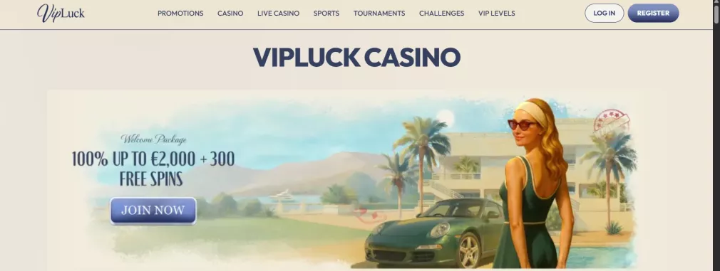 Vip luck Casino Willkommensbonus 100% bis 2.000 Euro plus 300 Freispiele